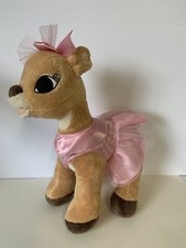 Dan Dee Rudolph Red Nosed Reindeer Clarice Plush 14" pink polka dot dress