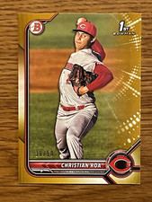 2022 Bowman Christian Roa 1st RC GOLD 36/50 BP-130 Cincinnati Reds