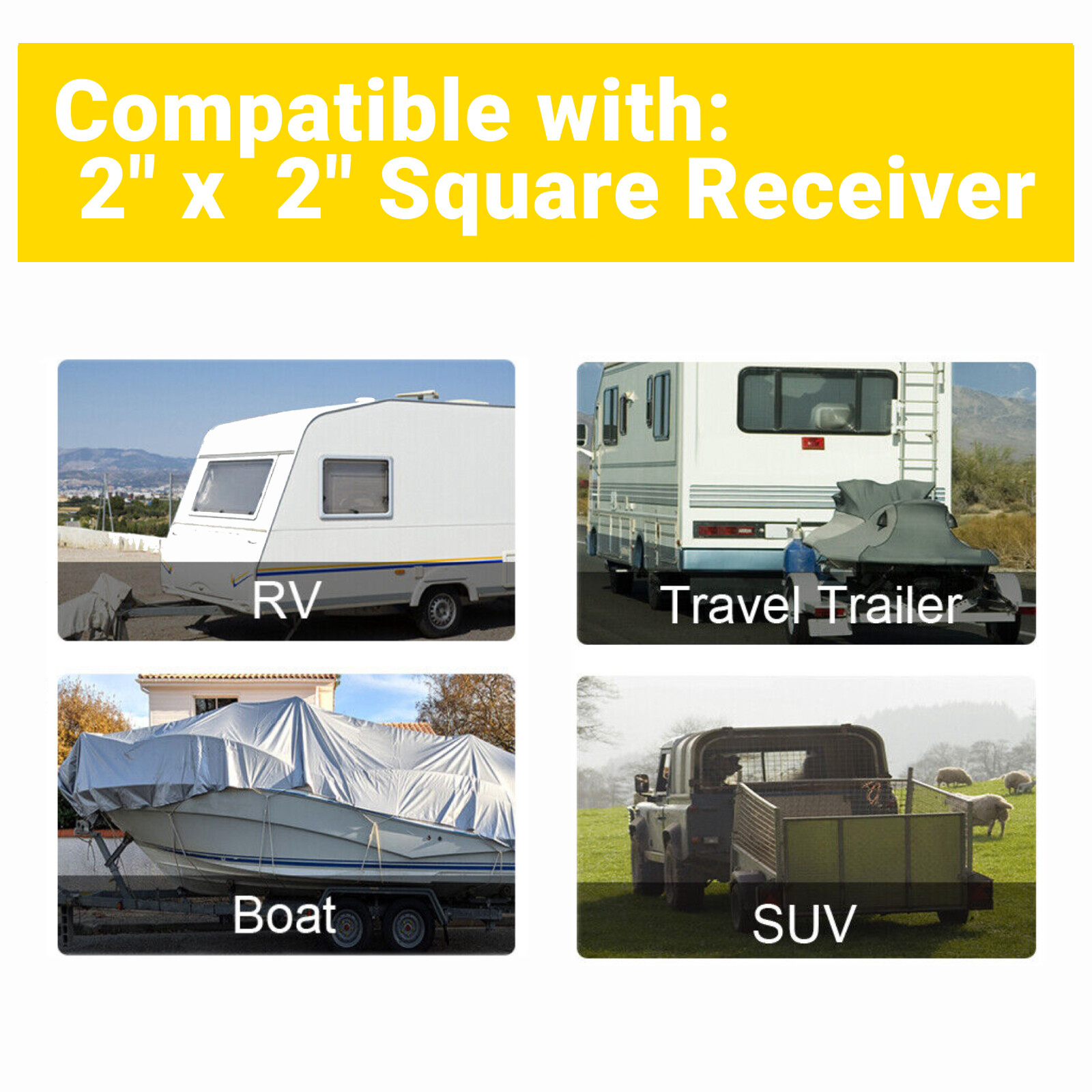 Adjustable Trailer Hitch Fits 2 Inch Receiver, 8" Drop Hitch 15000LBS Tow Hitch