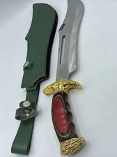 Vintage Chipaway Cutlery fixed blade knife unrestored w/ leather sheath