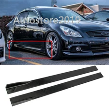 For Infiniti G37 Sedan Coupe 86.6" Side Skirt Extension Lip Winglet Gloss black