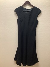 Tahari A.S.L Black Sleeveless Flare Dress Size S