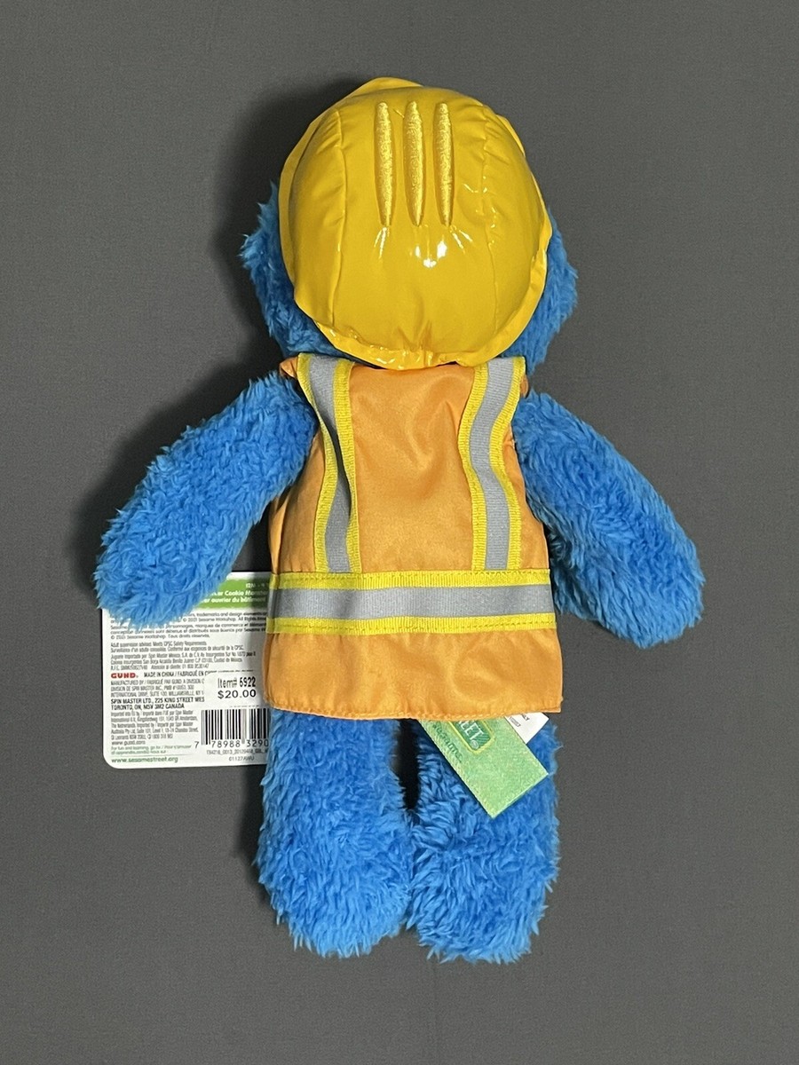 New GUND Sesame Street Construction Worker Cookie Monster 12.5