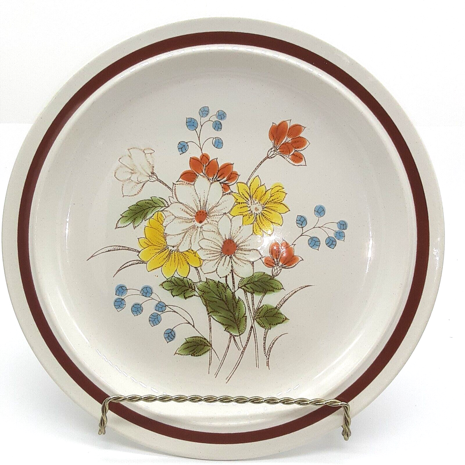 Four Seasons Collection Stoneware Early Summer Dinner Plate 70s Japan Flowers
