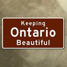Keeping Ontario Beautiful Canada route marker road highway sign 60x30cm
