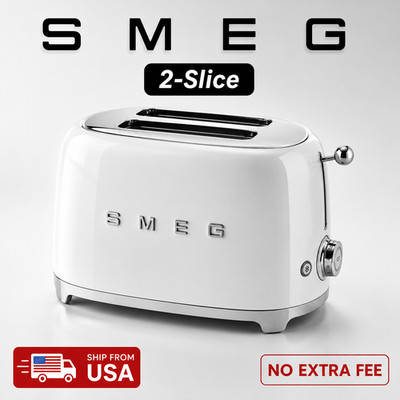 SMEG 2-Slice Toaster, Glossy White NEW