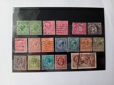 GB GV 1911-36 18 x stamps used unchecked includes Downey head, seahorses
