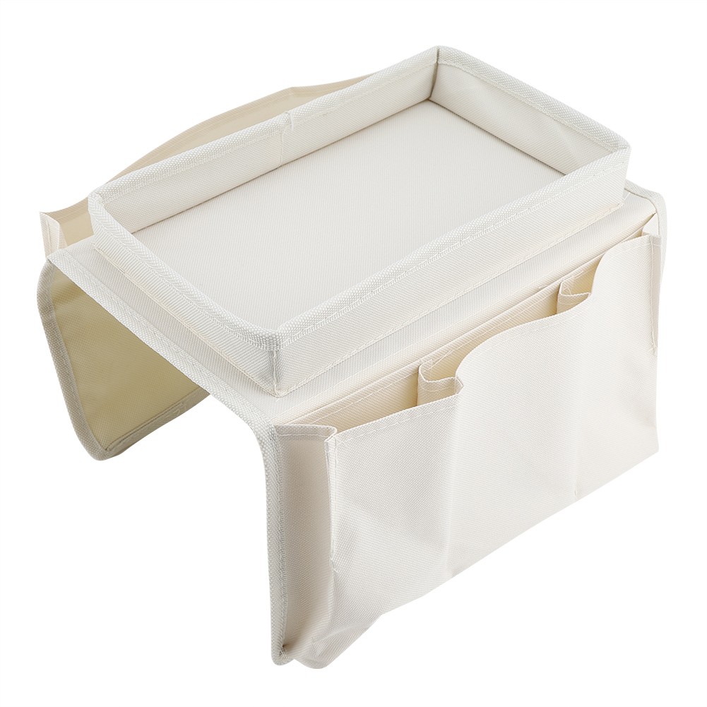 ↑Sofa TV Remote Control Sofa Armrest Storage Hanging Bag (beige).