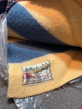 Vintage striped Orrlaskan 100% Wool Blanket, ...