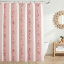Pink Bow Shower Curtain Cute Fabric Shower Curtain 72 x 72 Inches, Aesthetic ...