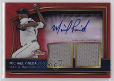 2011 Topps Finest Red Refractor Rookie Dual Relics 21/25 Michael Pineda Auto 1o2