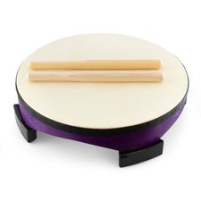World Rhythm FD-10 10” Wooden Floor Drum with Rubber Feet and 2 Beaters for