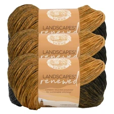 (3 Pack) Lion Brand Yarn 542-212AK Landscapes Renewed Yarn, Tiger's Eye