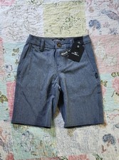 Kids Boy's Size 23 O'Neill Hybrid Heather Blue Stretch Shorts Pockets Zip