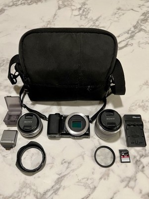 Sony NEX-5R Mirrorless Camera Kit w/ 18-55mm & 16mm Lenses 32GB Flash USA Seller