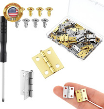 60 Pcs Mini Hinges, Small Hinges for Wooden Jewelry Box with Screwdriver and 120