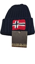 Napapijri Men's Semiury Knitted Beanie Hat One Size Blue New with Tags