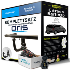 Für CITROEN Berlingo Typ B9 Anhängerkupplung abnehmbar +eSatz 7pol 08-11 AHK