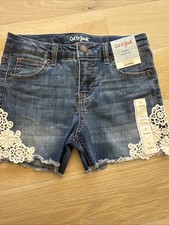 Cat And Jack Kids Large Jean Shorts Adjustable Waist Blue Denim