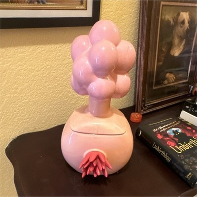 Rick and Morty Plumbus Pink Ceramic & Porcelain Cookie Jar w/ Lid 13 in