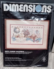 Vintage 1988 Dimensions Cross Stitch Kit "Pretty Counry Collectibles" 3664 New