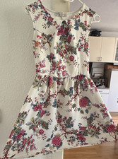 Cameo Damen A-Linie Kleid XS weiß rosa blau ...