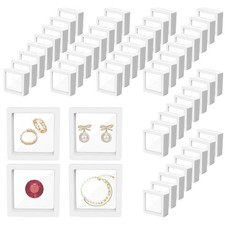 64 Pcs Floating Frame 3D Transparent Plastic Display Stand with Clear PE Film...