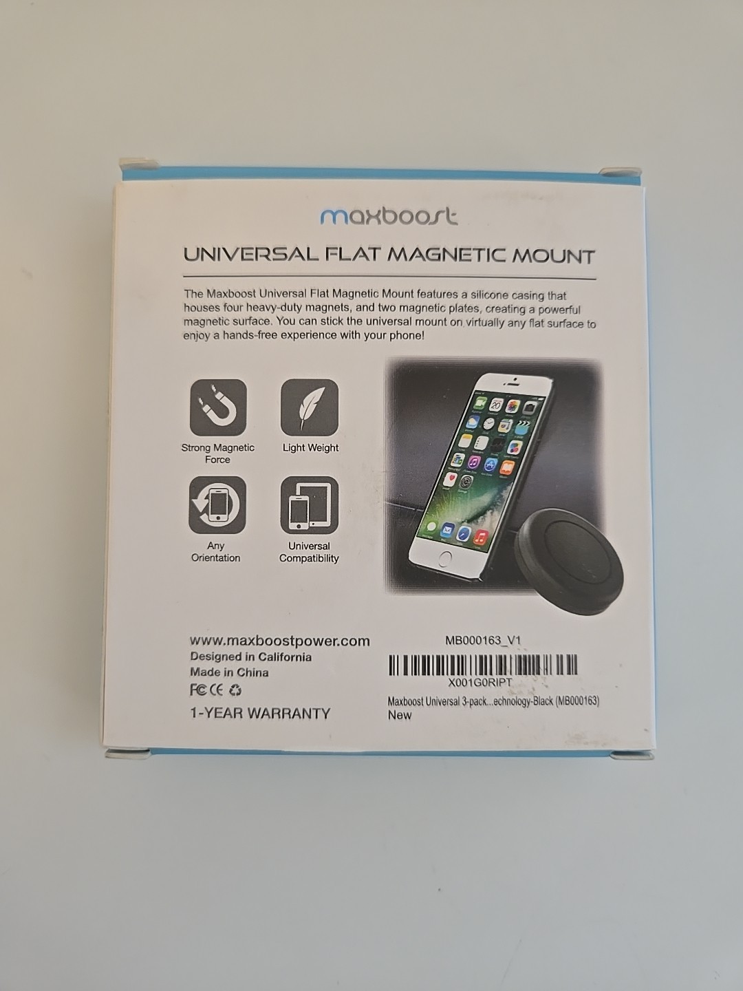 Maxboost Magnetic Phone Car Mount (3-Pack) Flat Stick-on Dashboard Holder
