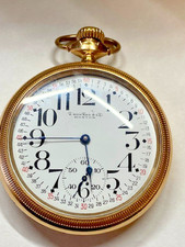 1913 Howard 23J Series 0 Railroad Pocket Watch, Ruby Banking Pins