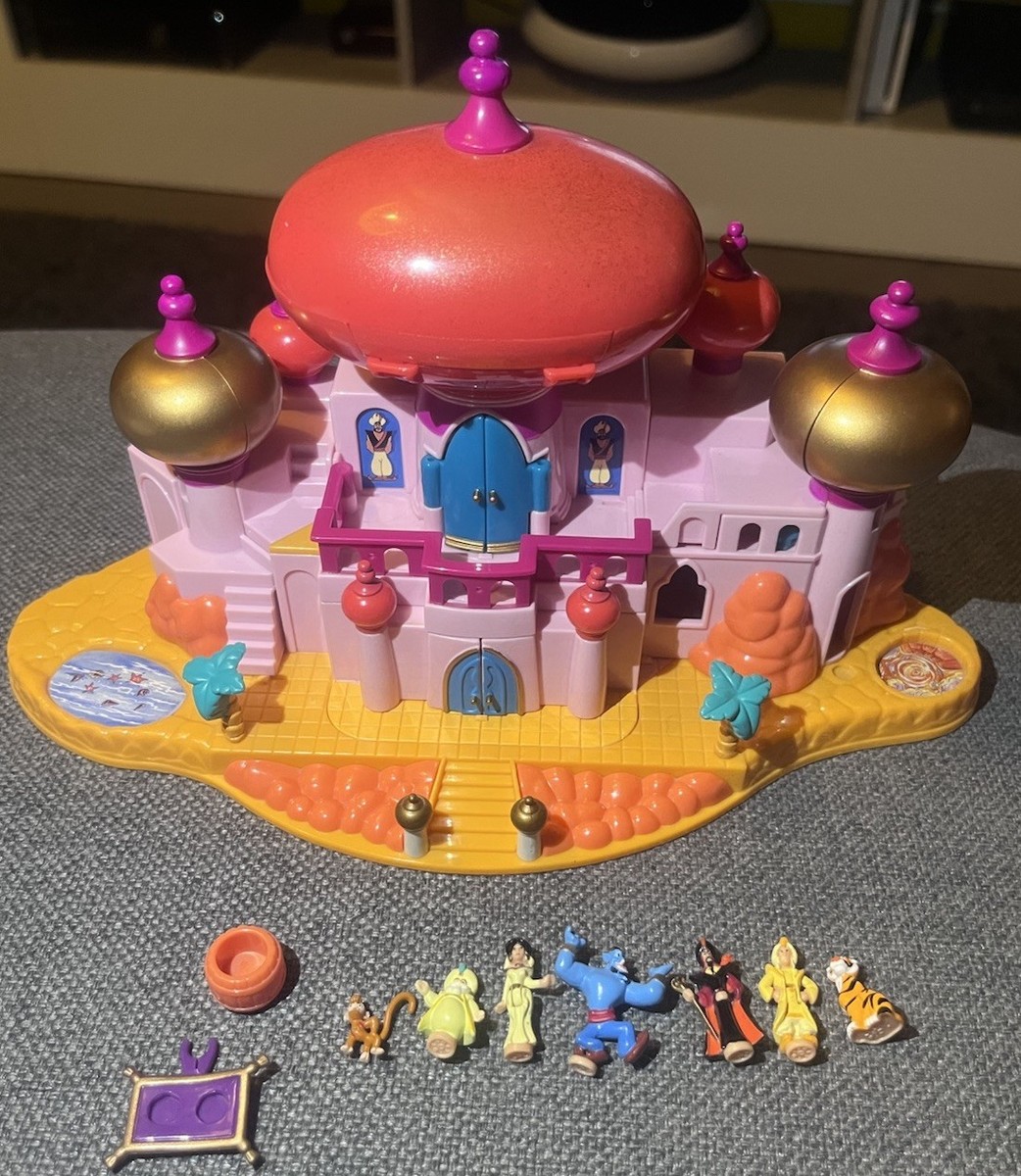 Disney Polly Aladdin Polly Pocket Castle Disney Vintage Polly Pocket  Aladdin Jasmine’s Royal Palace 1996 Complete