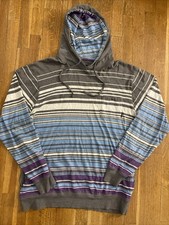 Billabong Hoodie Men  s L Striped Pullover Surf Skate Lightweight Sweatshirt