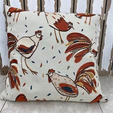 Chicken Throw Pillow Cover Only 21 1/2 x 20 Rust Tones Zip Closure