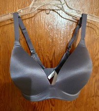 Victoria's Secret Lined Semi Demi Wireless Bra Size 34DD Dark Gray