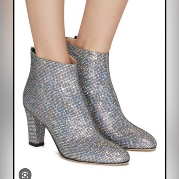 SJP BY SARAH JESSICA PARKER Minnie 75 Glittered Mesh ANKLE BOOTS US  9-9.5 / 40