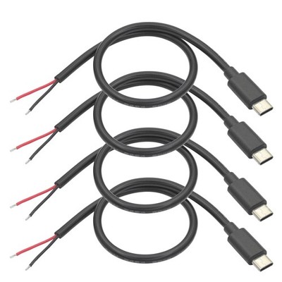 USB C to 2 Pin Bare Wire Open End Power Cable 11inch, 5V/5A USB Type C Male P...