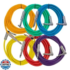 Seismic Audio Speakers Guitar Cables, Right Angle To Straight Gui