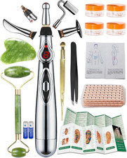 Acupuncture Super Set: 5-Head Electronic Acupuncture Pen Gua Sha Tool 600 Ear S