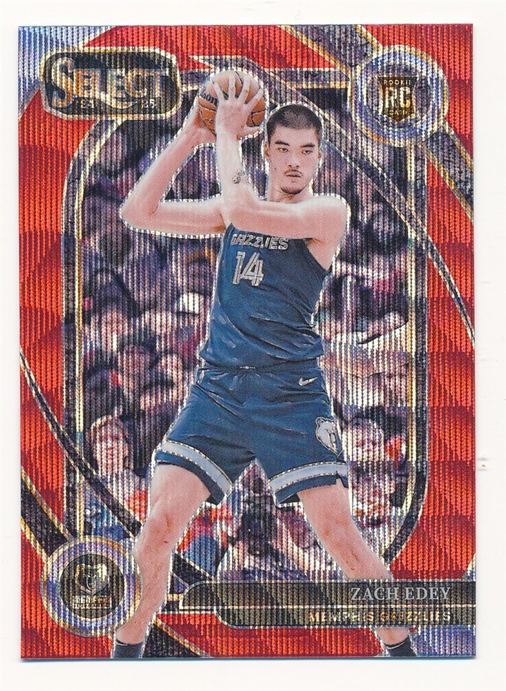 ZACH EDEY 2024-25 SELECT RED WAVE PRIZM COURTSIDE #280 RC ROOKIE GRIZZLIES MINT