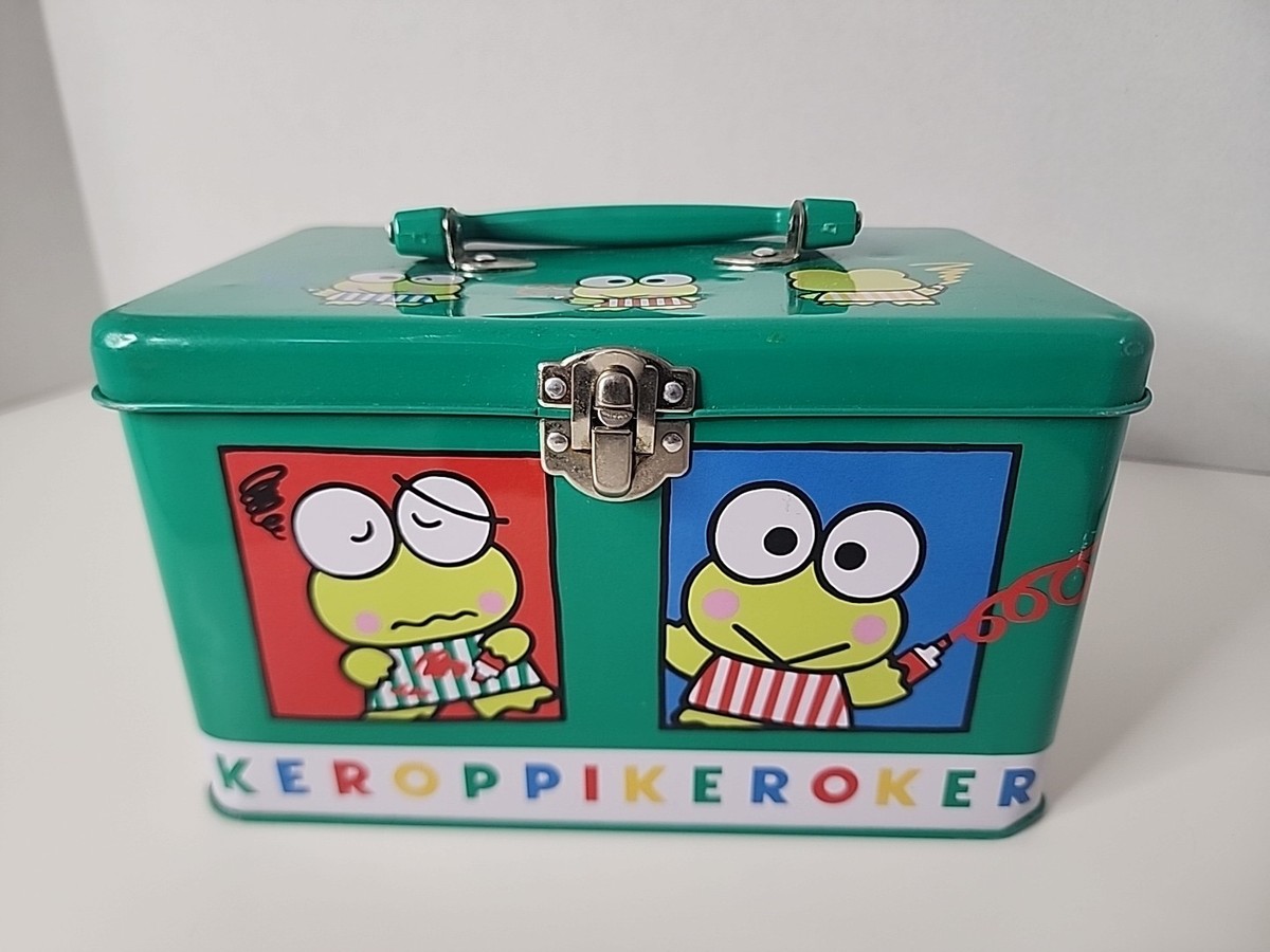 Sanrio Keroppi Green Metal Lunchbox Vintage Collectible Metal 1988