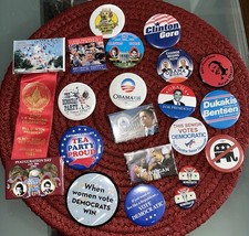 Vintage Democratic Political Pins Lot Of 21