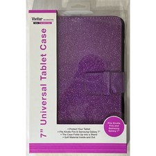 Purple Glitter 7" Universal Tablet Case NIB Vivitar Fits Kindle Fire Galaxy