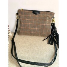 Black Houndstooth Moody Crossbody Bag Tassel ...