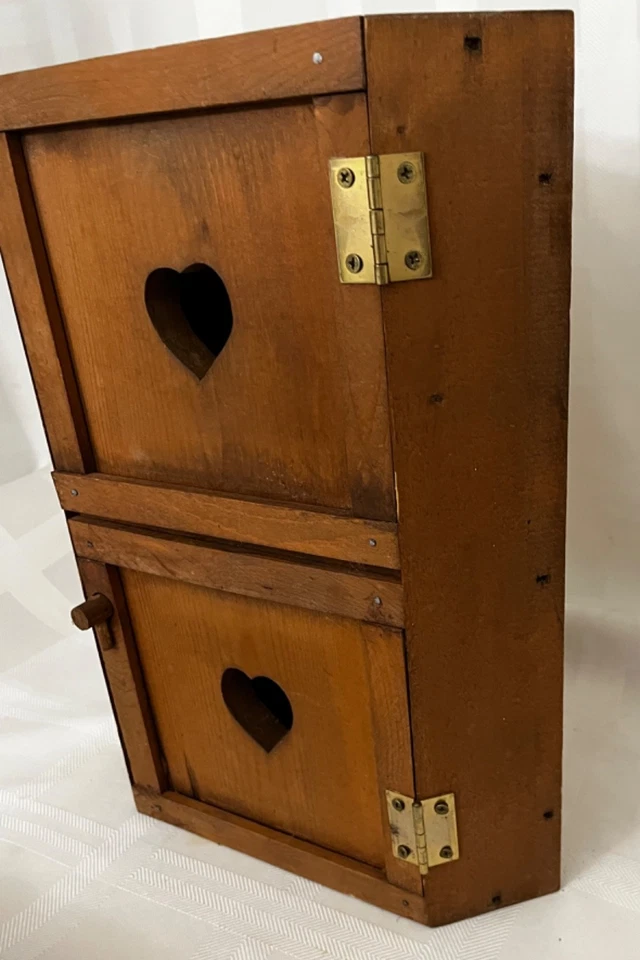 Armario/armario esquinero de madera con puerta con bisagras ~ manchado Foto 3 de 4