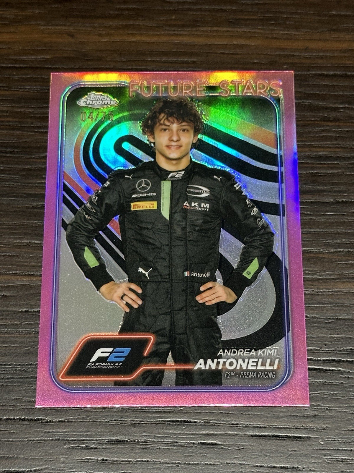 2024 Topps Chrome Formula 1 F1 #22 Andrea Kimi Antonelli Pink  /75