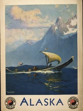 Alaska Vintage Travel Advertisement United States Travel Art Poster Print