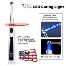 Dental Wireless Cordless LED Cure Curing Light Lamp 2400mw 5W Tool Resin 1 Sec