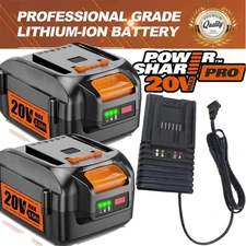 2/1PACK For Worx WA3575 20V PowerShare 8.0 Ah Battery / Charger 20 Volt WA3520