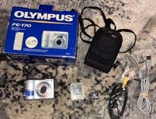 Olympus FE-170 Digital Camera 6.0MP Official Olympus 1GB 256MB Card Used