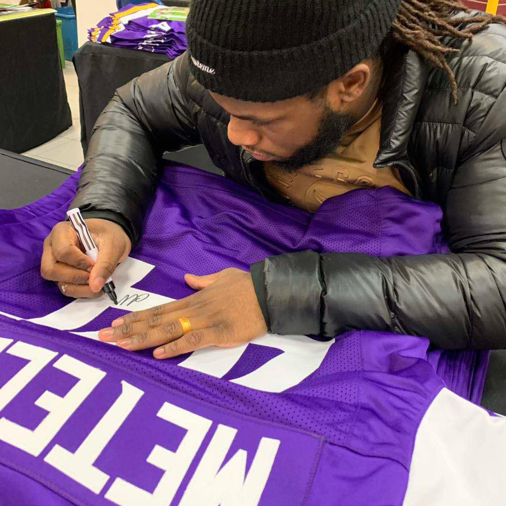 Josh Metellus Autographed Minnesota Vikings Winter Warrior Mini