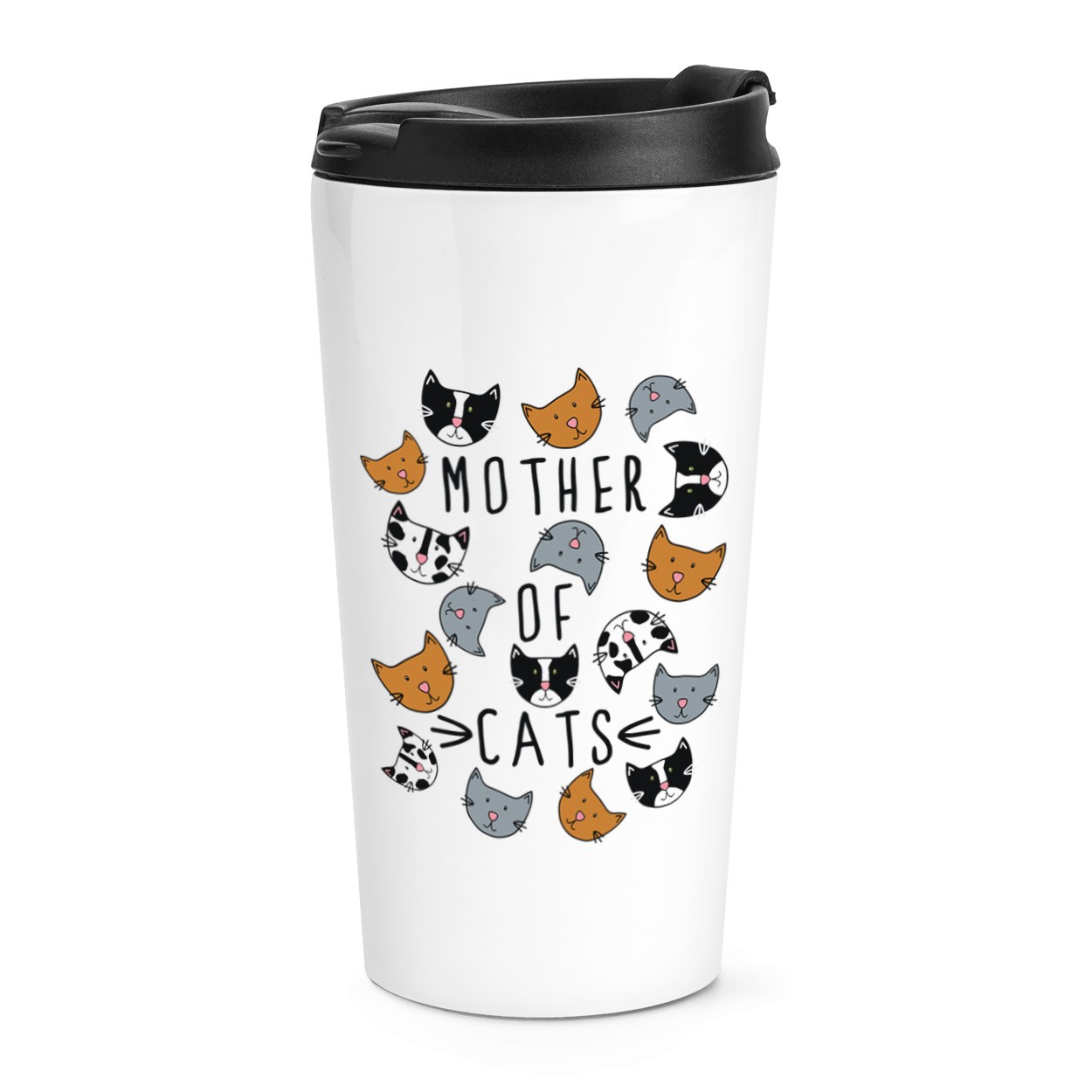 Mother Of Cats Travel Mug Cup Funny Crazy Cat Lady Thermal Tumbler Joke